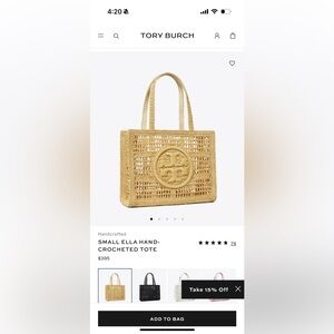 Tory Burch SMALL ELLA HAND-CROCHETED TOTE